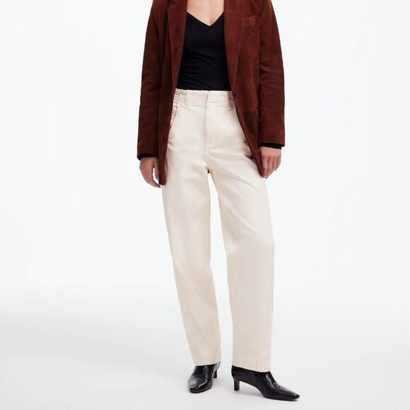 Madewell Jeans Womens Tapered Denim Trousers Vintage Ivory High Rise Size 29 NEW - Picture 1 of 9